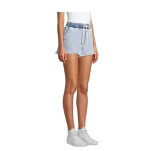 No Boundaries Tie Front Light Washed Blue Jean Pocket Shorts Juniors 7-9